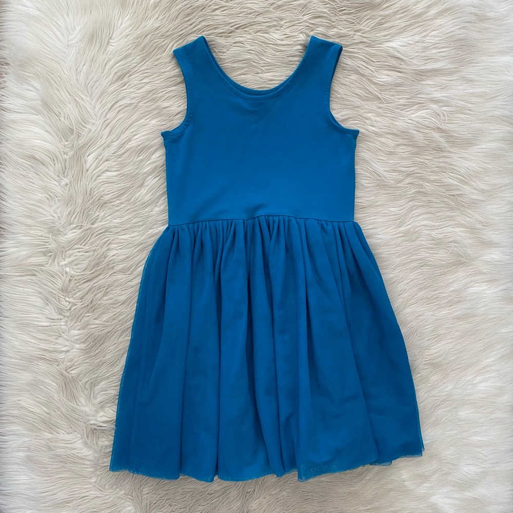 Hanna Andersson Girls 10 Blue Tulle Skirt Sleeveless Stretchy Pull On Tutu Dress - Picture 6 of 11